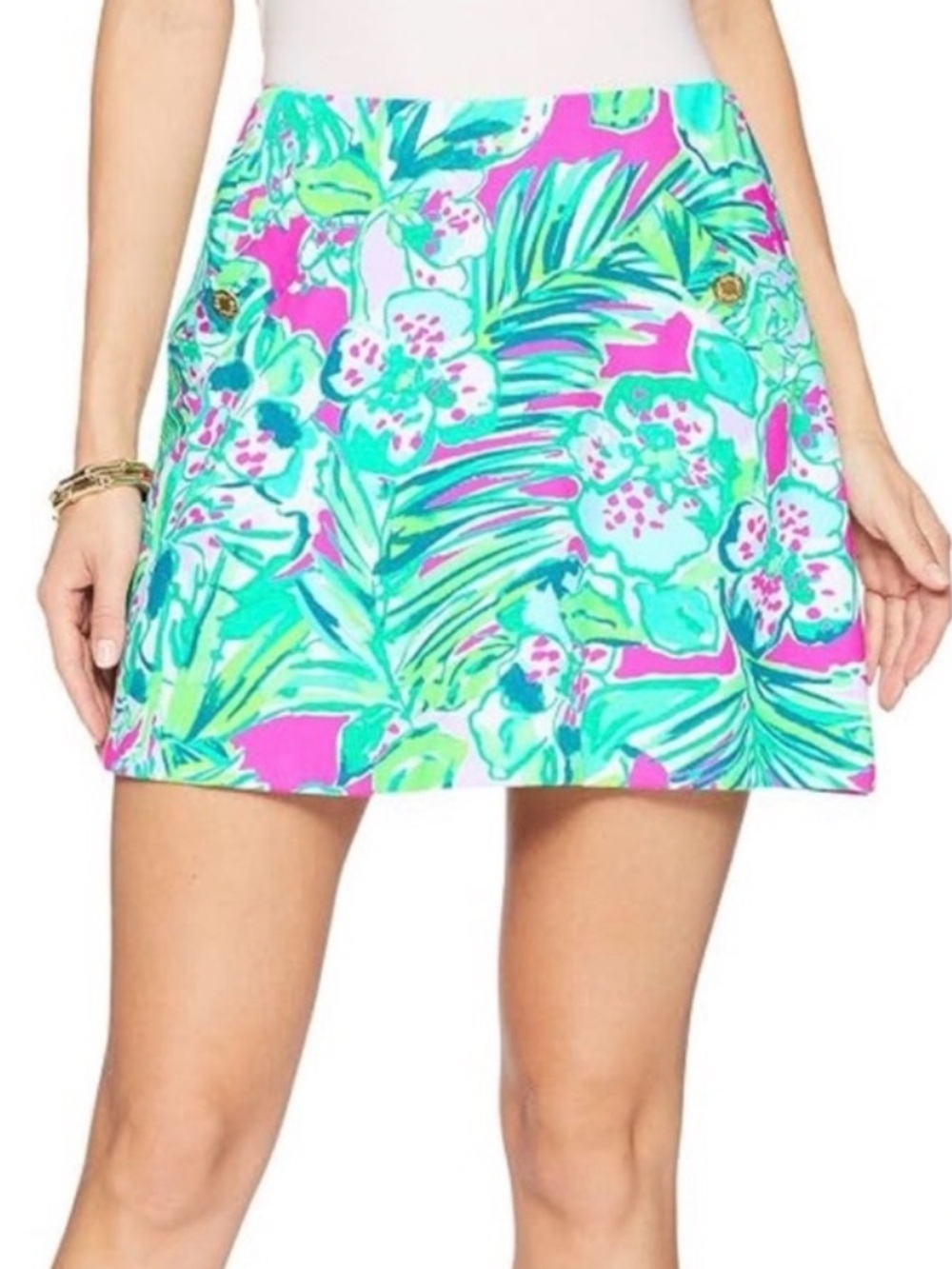 Lilly Pulitzer Madison Skort Early Bloomer Medium Tropical Pink Green